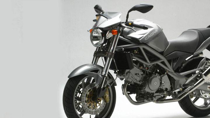 Cagiva Raptor 650 Side Pose in Silver Color